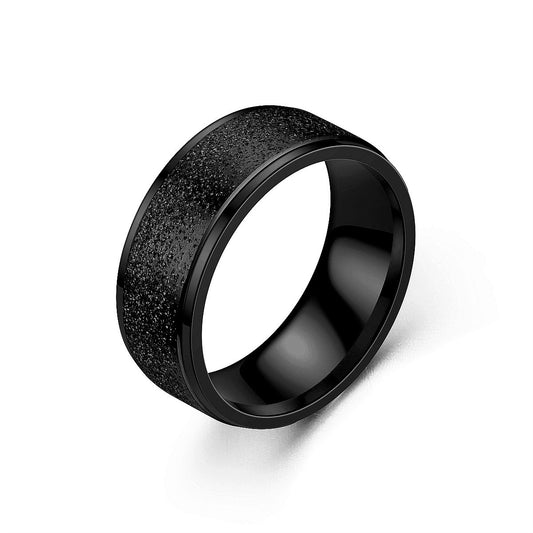 Couple Niche Titanium Steel Frosted Ring