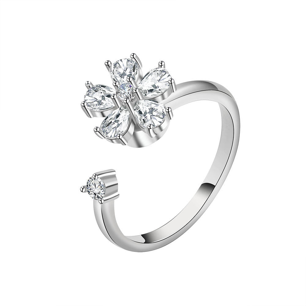 Flower Adjustable Opening Ring