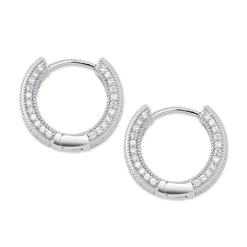 Hoop earrings full of zircon earrings