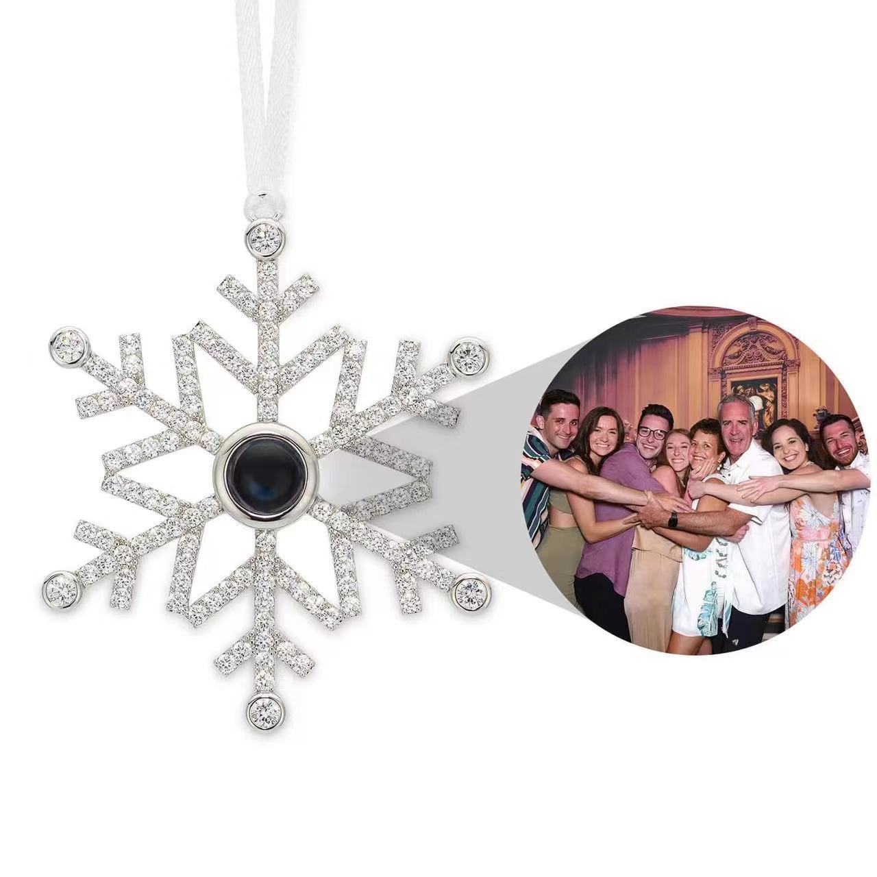 Thanksgiving Christmas Gift Snowflake Projection Necklace