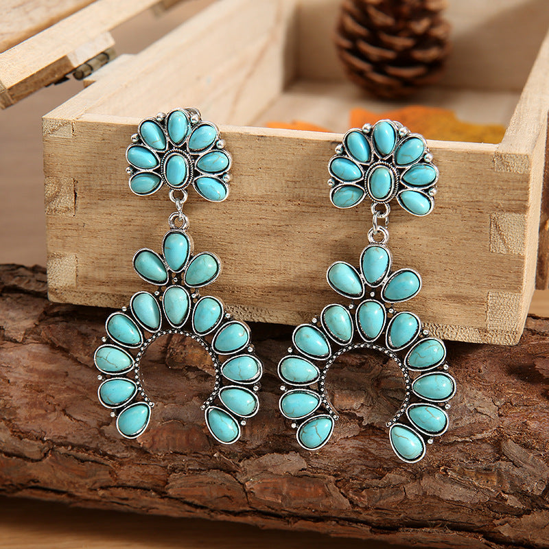 RETRO Geometric Earrings Turquoise Earrings