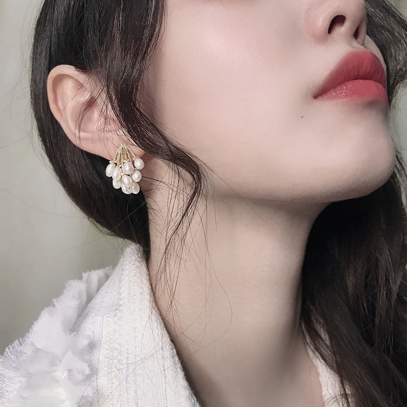 Natural Pearl Earrings Fashion Korean Earrings Wild Earrings Women