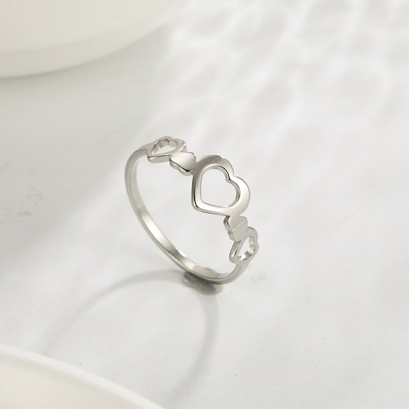 Simple Stainless Steel Couple Love Ring