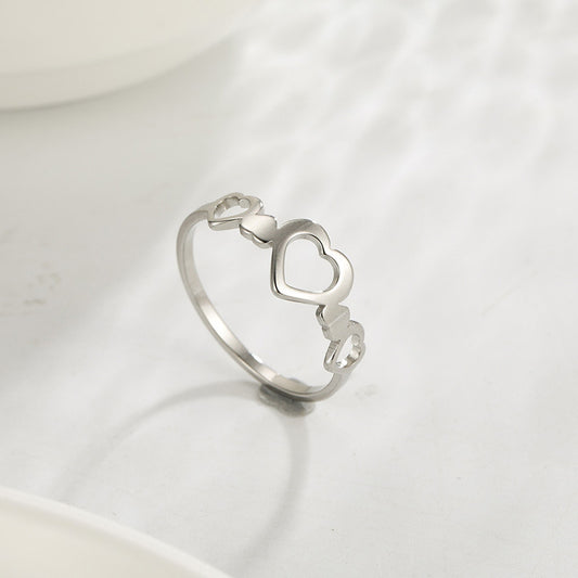 Simple Stainless Steel Couple Love Ring