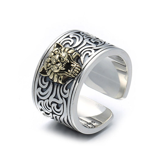 925 Thai Silver Tiger Open Ring