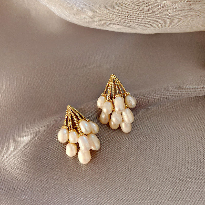 Natural Pearl Earrings Fashion Korean Earrings Wild Earrings Women