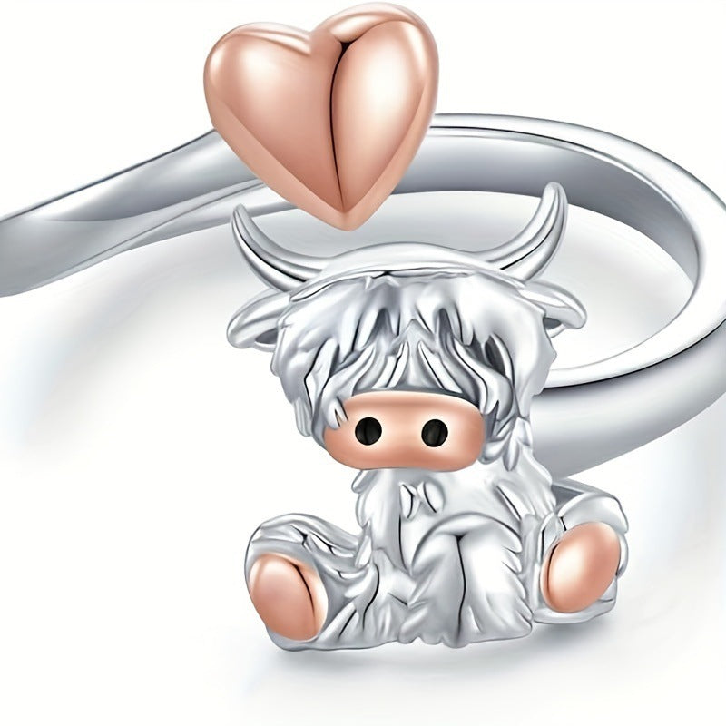 Animal Open Heart Ring Girl Christmas Gift