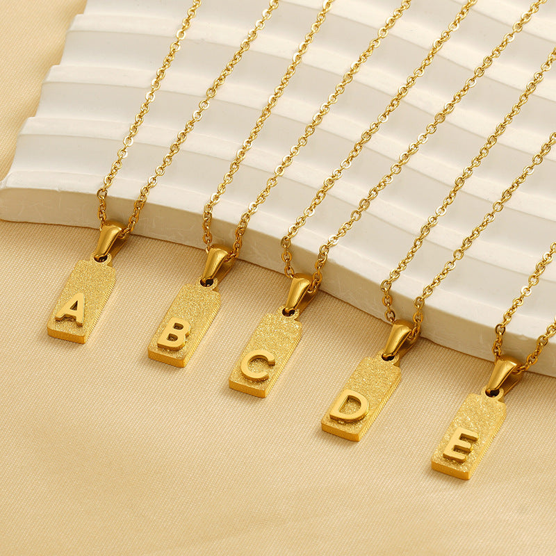 26 English Letter Necklace Female Stainless Steel