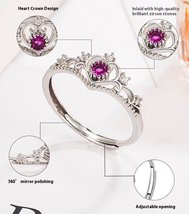 Crown Open Ring Female Romantic Garland All-match