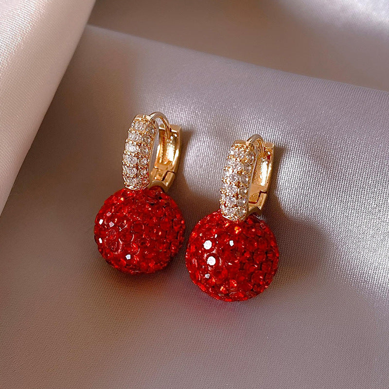 Red Earrings Fashion Stud Earrings Korean Temperament Birth Year Earrings