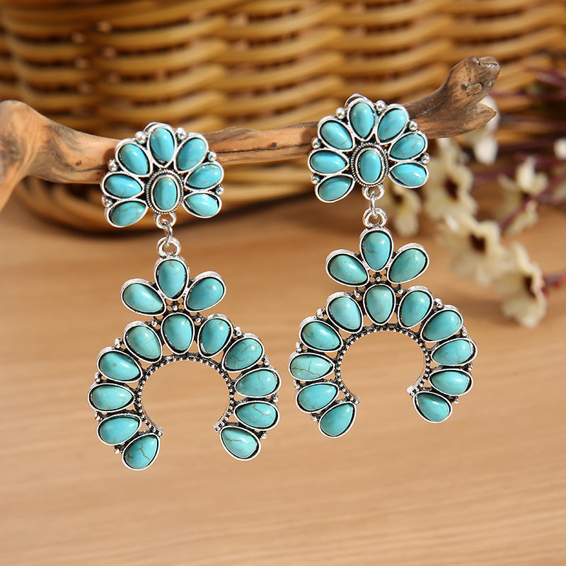 RETRO Geometric Earrings Turquoise Earrings