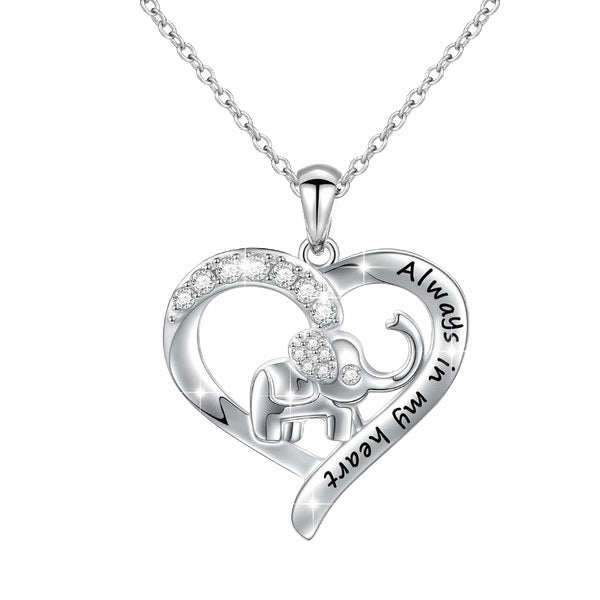 Elephant necklace personalized letter necklace