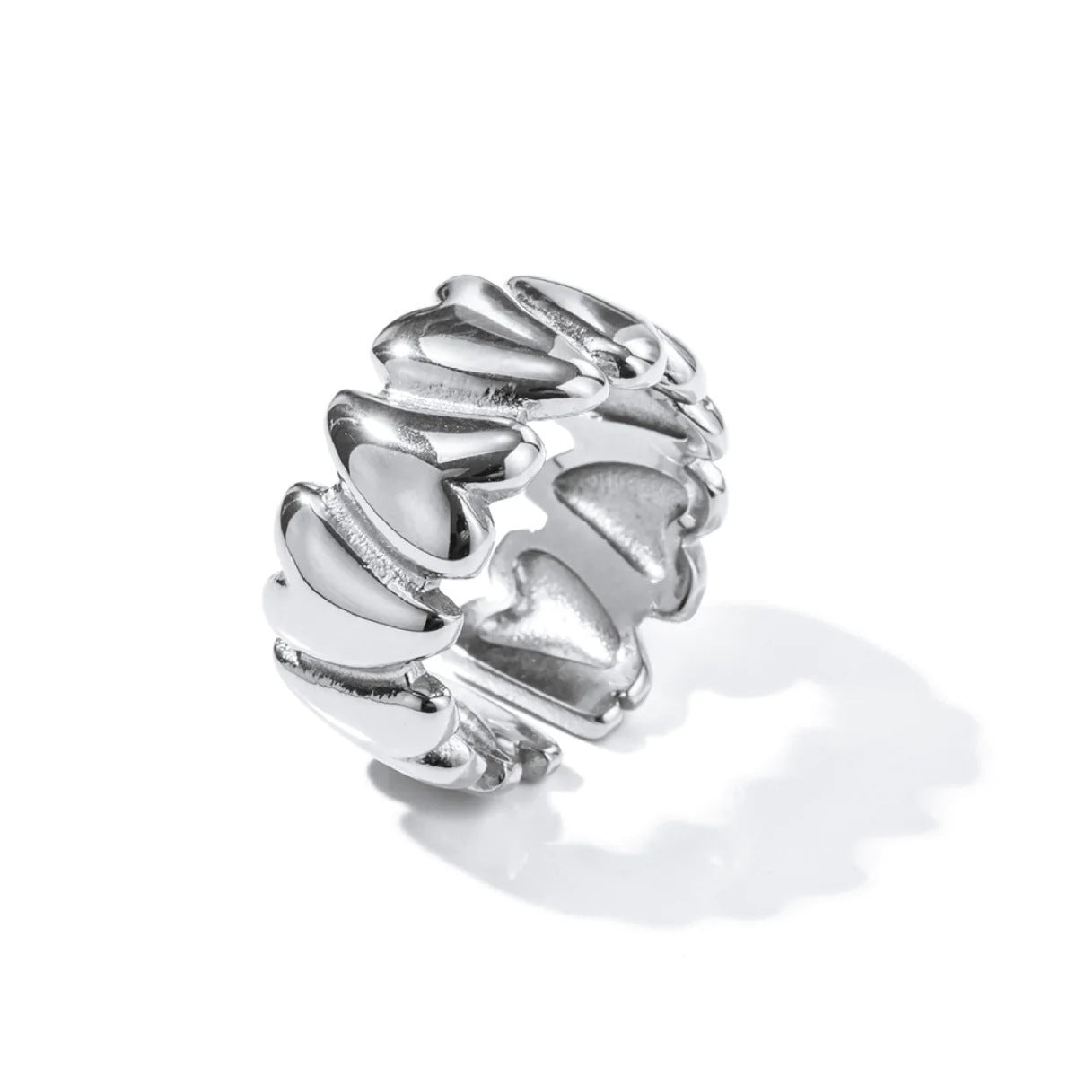 Stainless Steel Love Heart-shaped Ring Retro Personality And Minimalism Ring