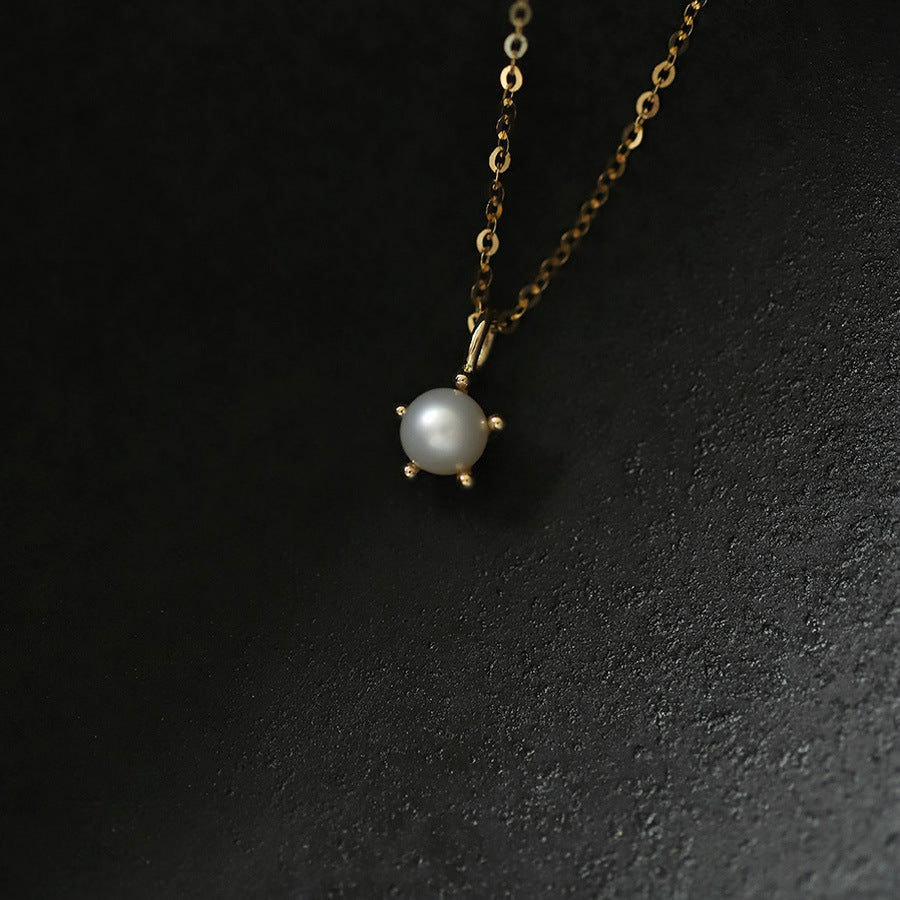 S925 Sterling Silver Pearl Necklace Necklace