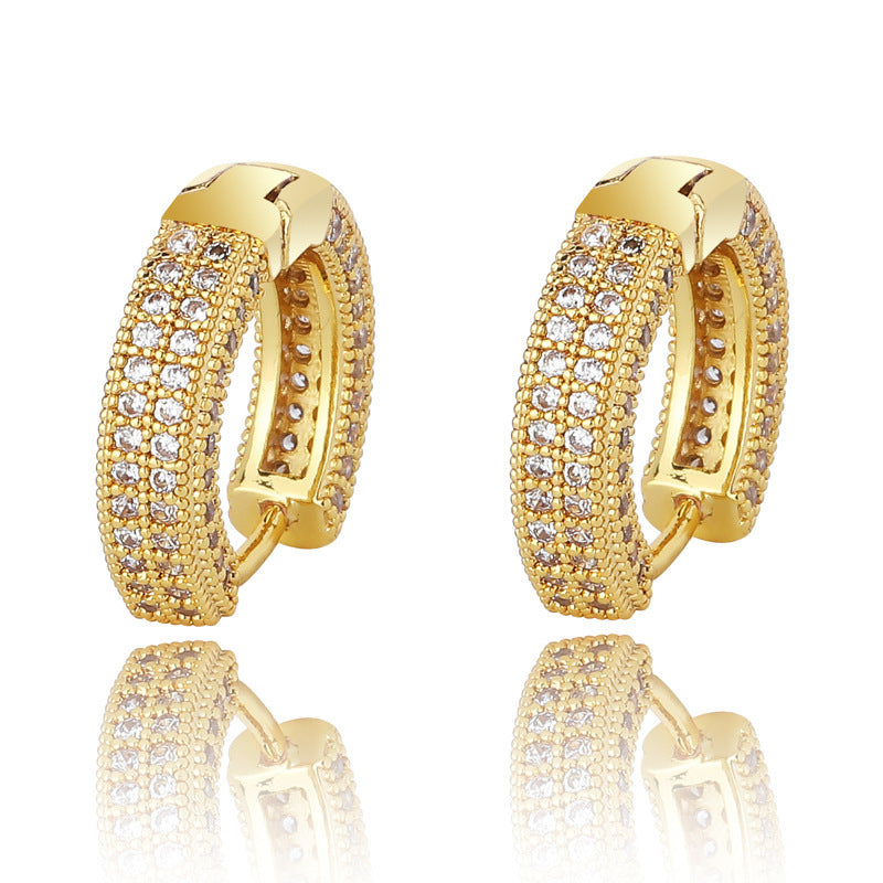 Hoop earrings full of zircon earrings