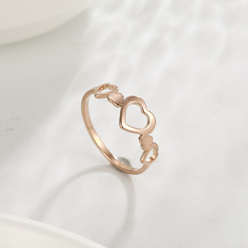 Simple Stainless Steel Couple Love Ring