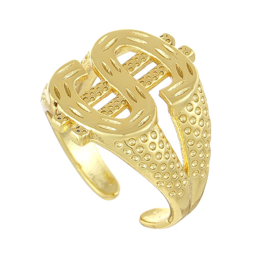 European And American Popular Exaggerated Hip Hop Dollar Symbol Ring