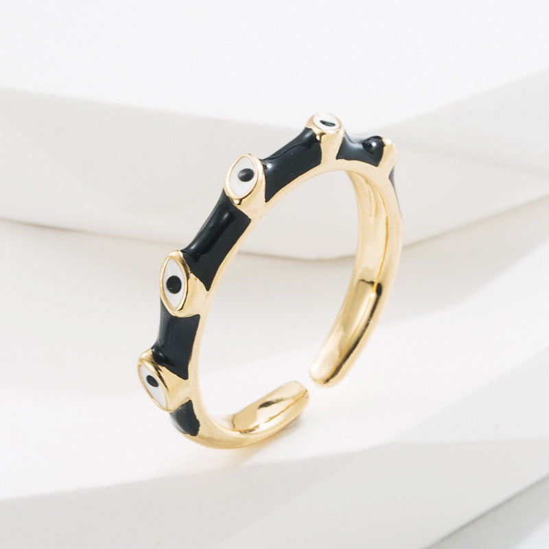 Creative Trend Devil's Eye Oil Dripping Adjustable Ring