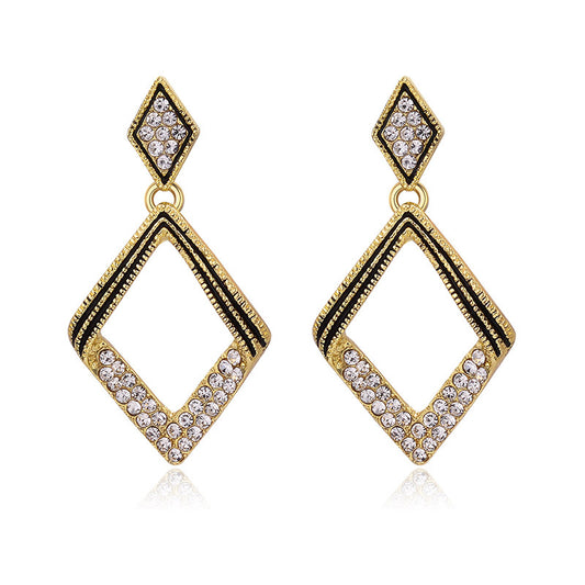 European And American Earrings Fashion Simple Female Diamond Earrings Earrings