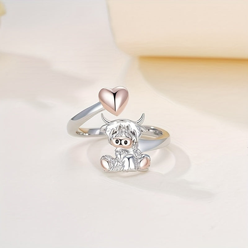 Animal Open Heart Ring Girl Christmas Gift