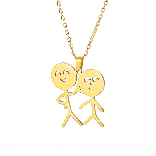 Pinch Face Sticker Pendant Women's Necklace