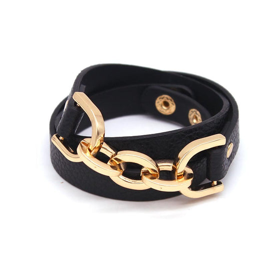 European And American Bracelets Personality Geometry Bracelet Alloy Multi-color Multi-layer Leather