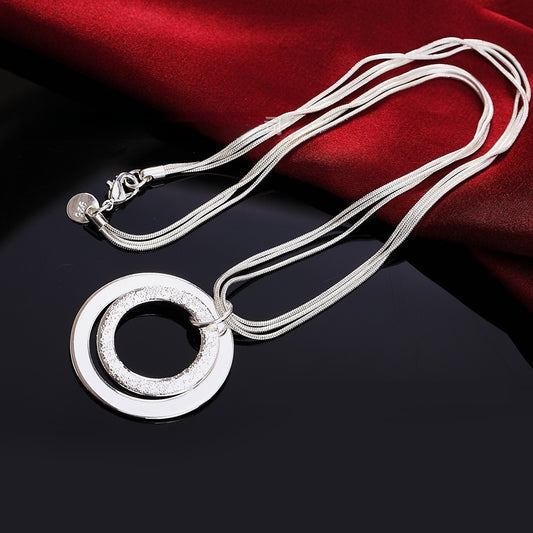 Fashion Jewelry Korean Style Retro Elegant Double Sand O Necklace