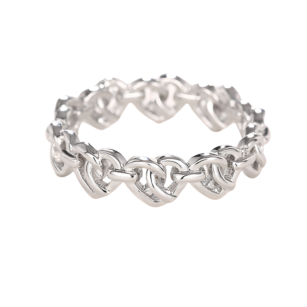 Heart-shaped Chain Ring Women's Simple Fashion