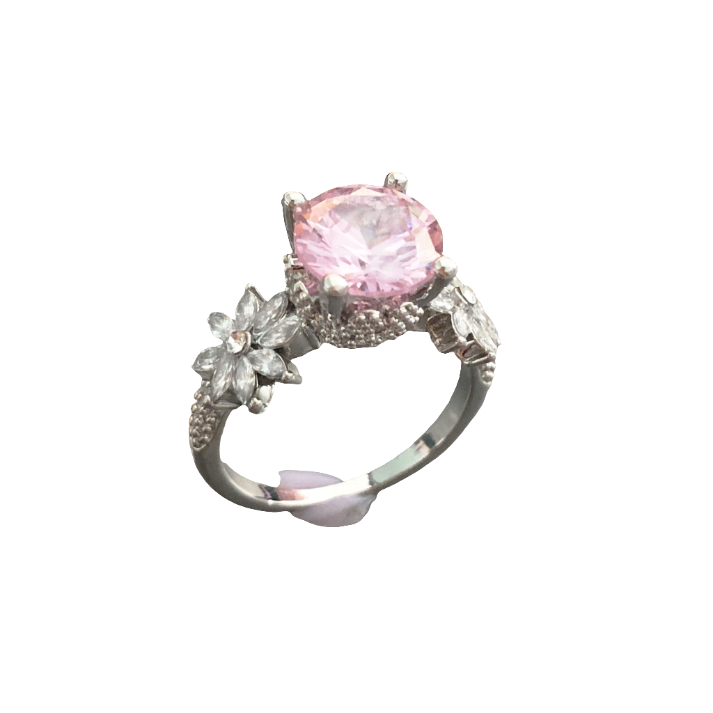 Zircon Flower Hollow Princess Style Ring