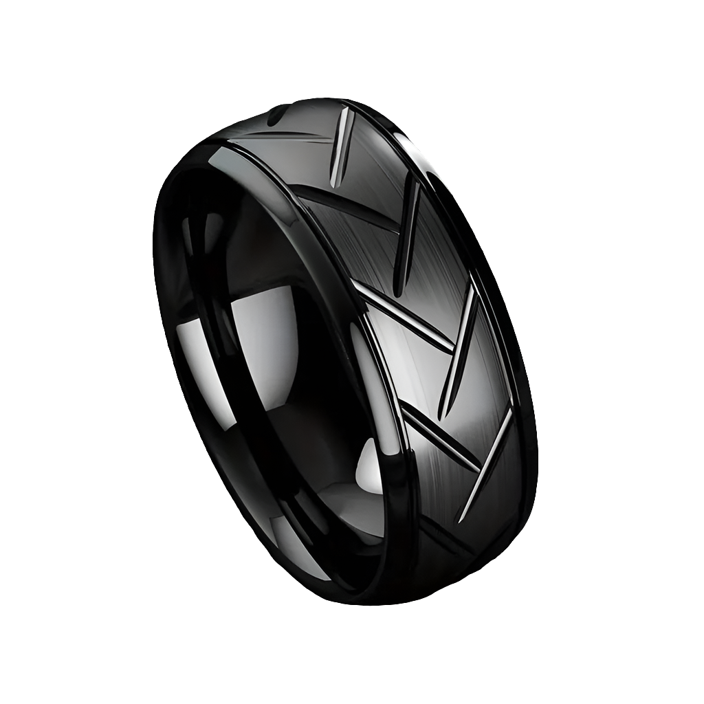 Diagonal Curved Pure Black Ring