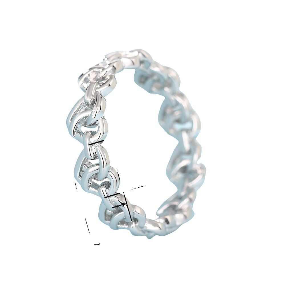 Heart-shaped Chain Ring Women's Simple Fashion