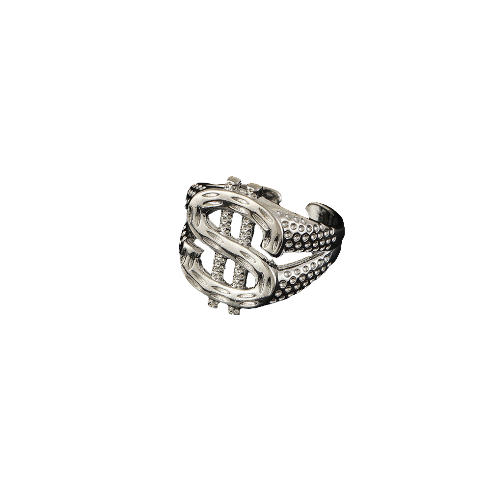 European And American Popular Exaggerated Hip Hop Dollar Symbol Ring