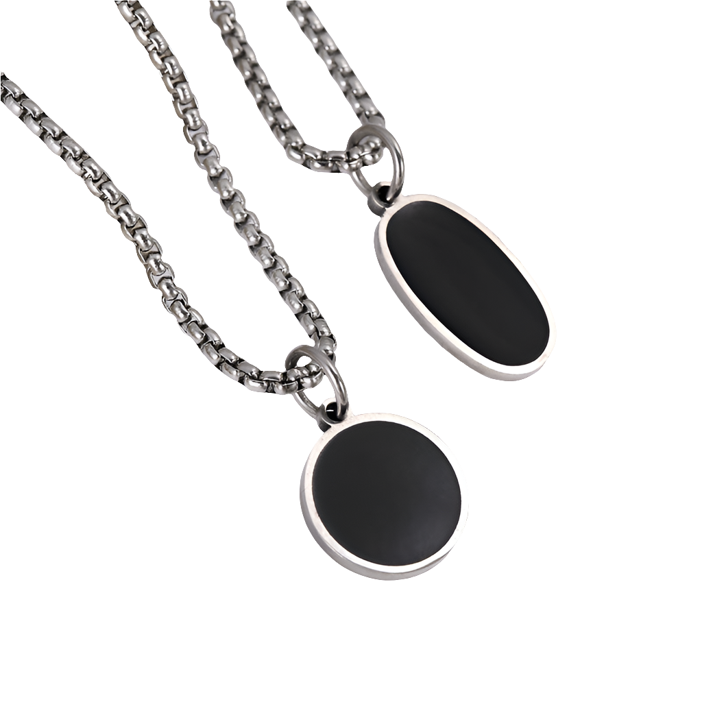 Stainless Steel Oval Titanium Steel Necklace Steel Color