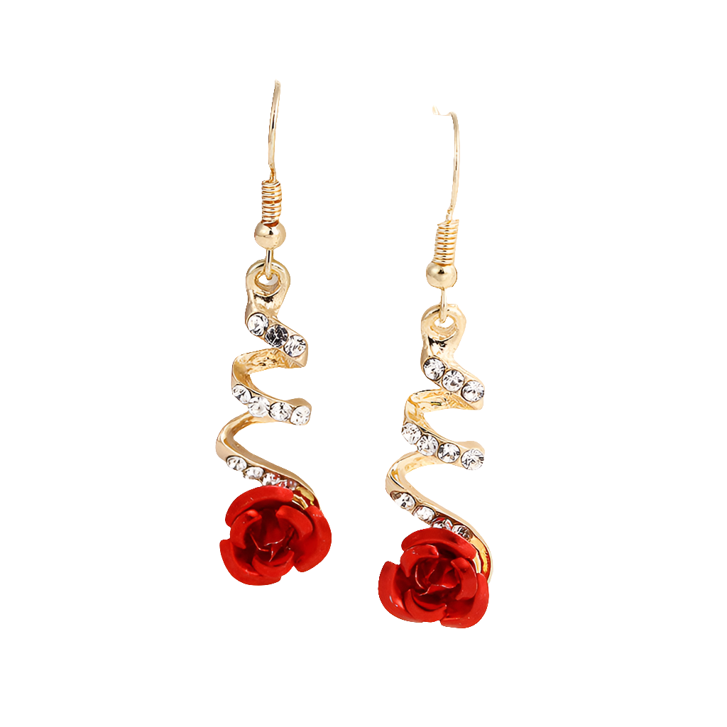 Temperament rose flower earrings wild earrings