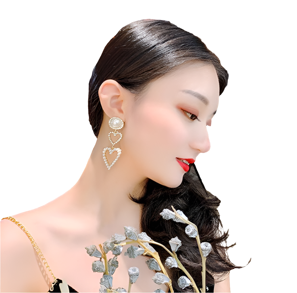 Pearl Rhinestone Drop Earrings