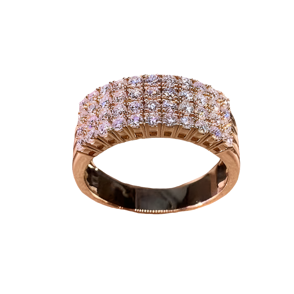 Inlaid Zircon Female Shiny Ring Geometry