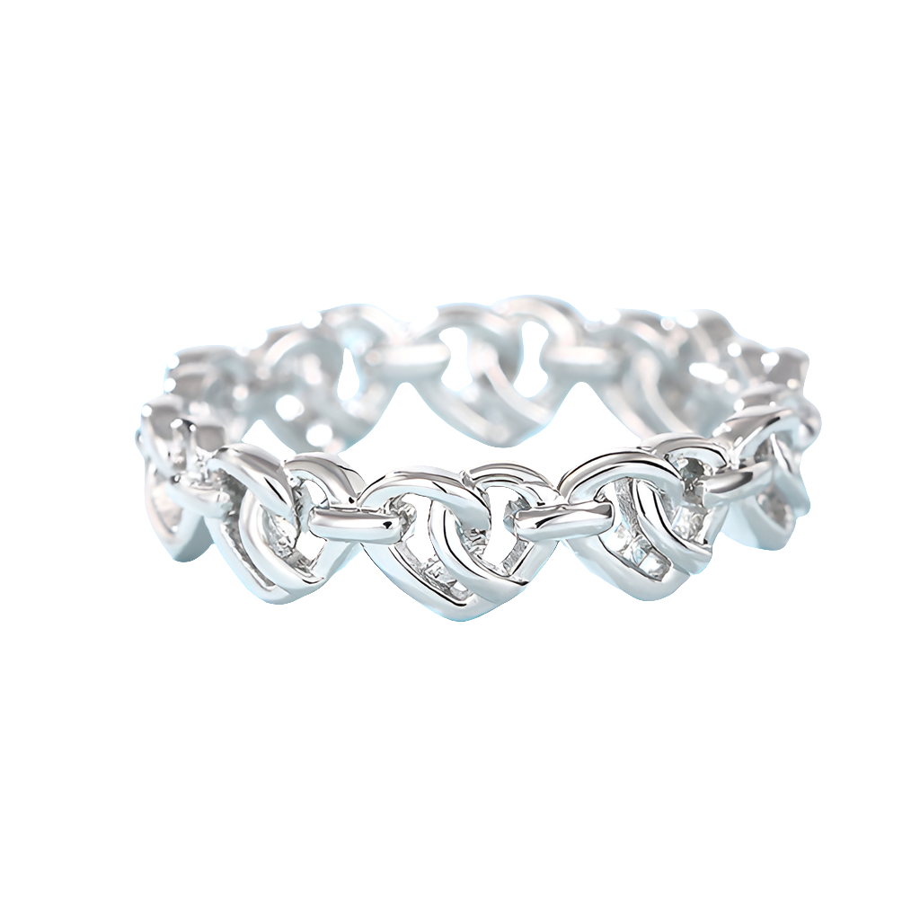 Heart-shaped Chain Ring Women's Simple Fashion