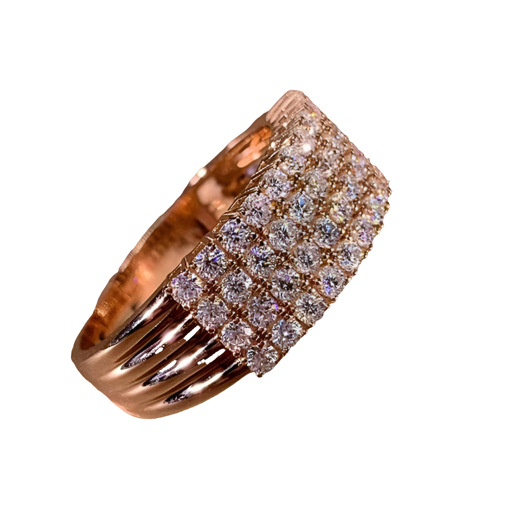 Inlaid Zircon Female Shiny Ring Geometry