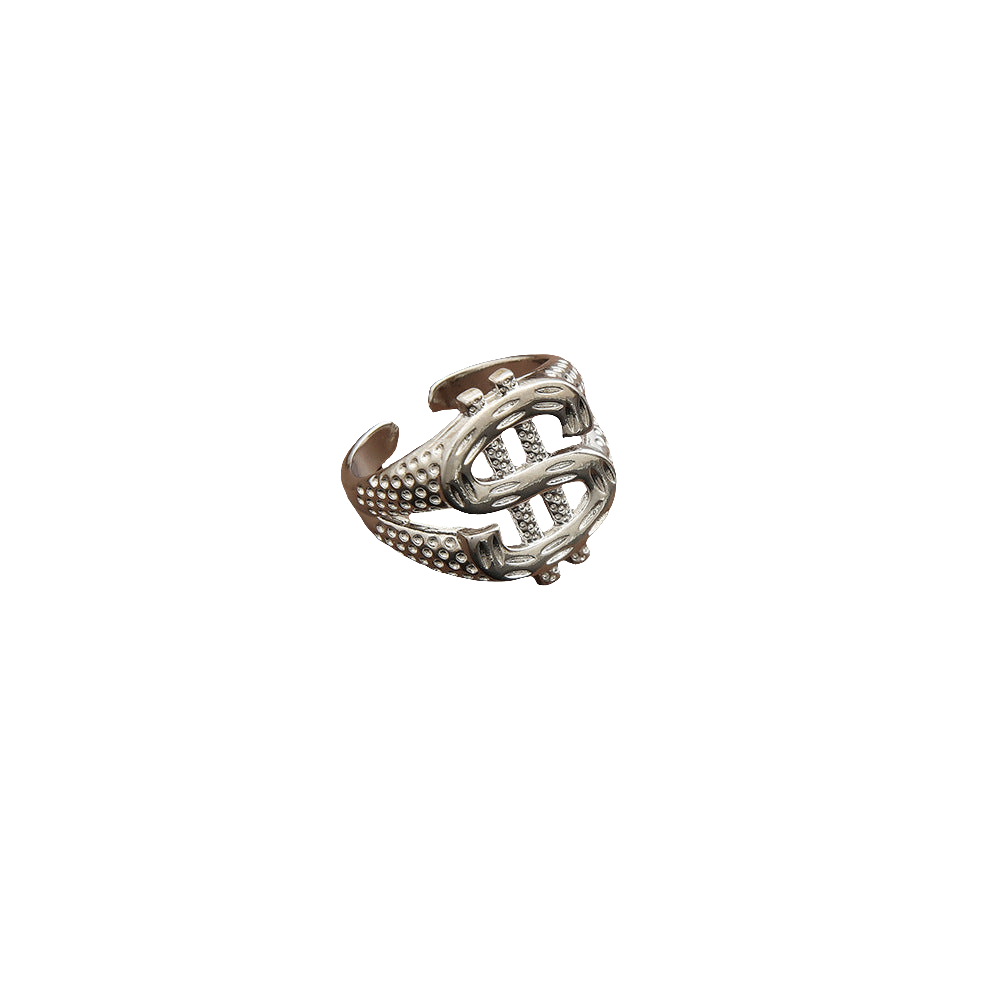 European And American Popular Exaggerated Hip Hop Dollar Symbol Ring