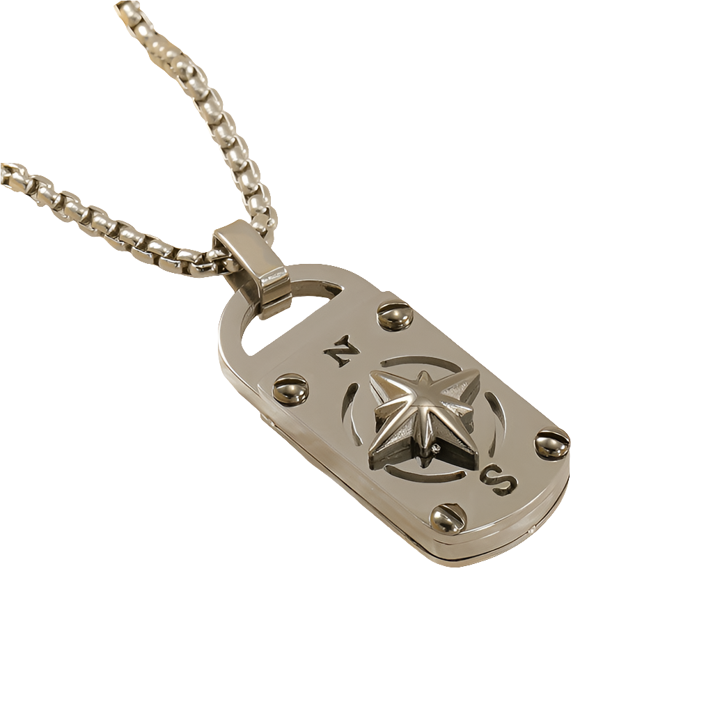 Non-fading Eight Awn Star Titanium Steel Necklace