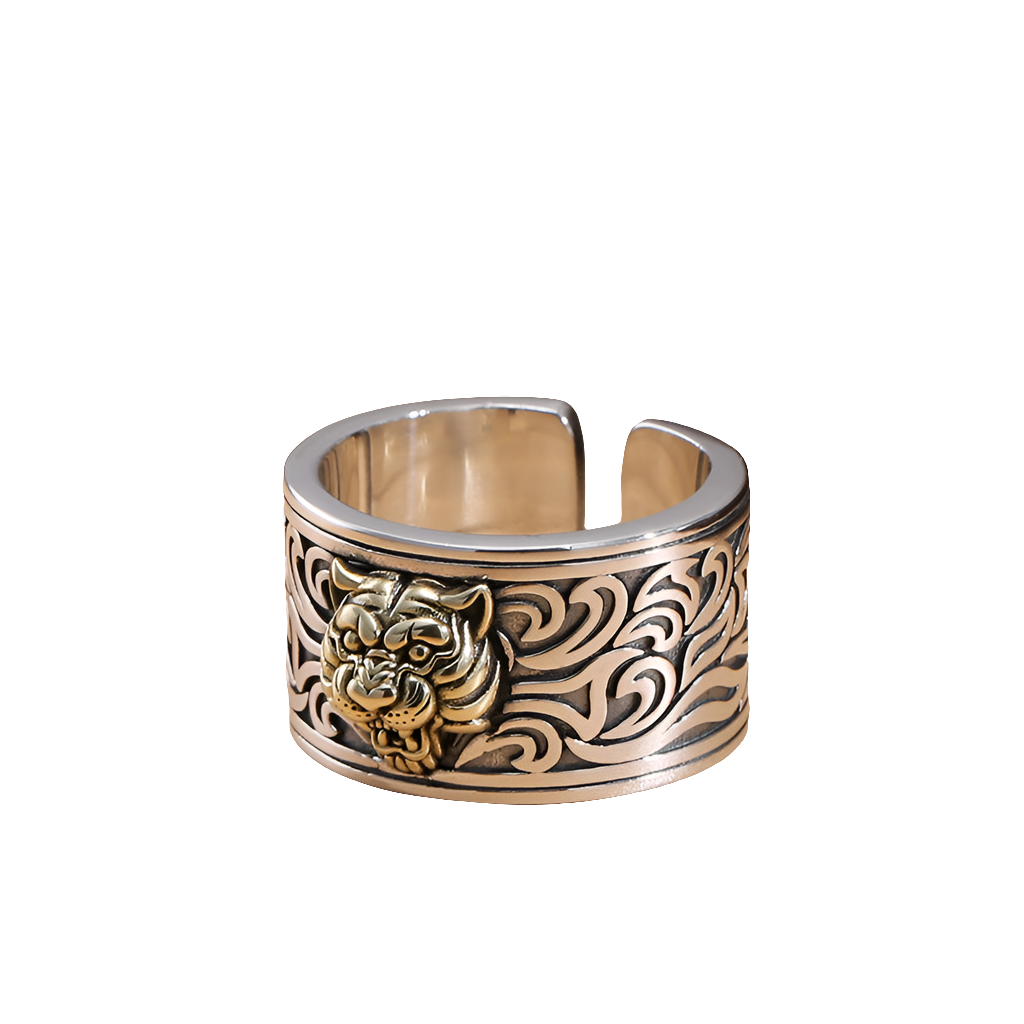 925 Thai Silver Tiger Open Ring