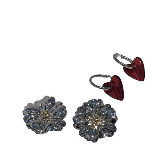 Cold Exaggerated Large Flower Earrings For Women