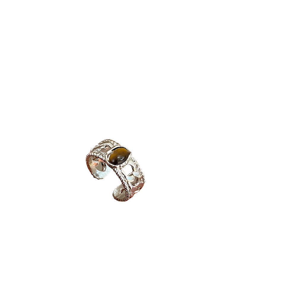 Tiger Opal Geometric Open Ring Niche