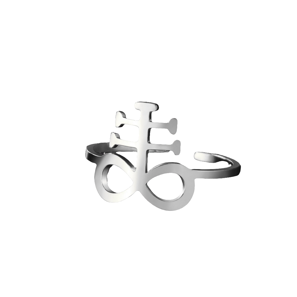 Creative Special-interest Design 8-word Stainless Steel Adjustable Ring