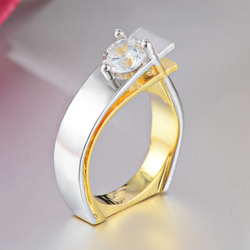 Creative Square Party Zircon Diamond Ring