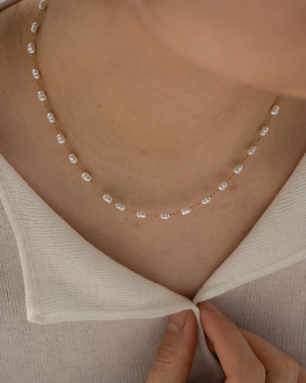 Vintage ABS Pearl Necklace That Does Not Fade, Necklace Accessory