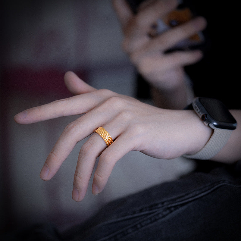 Alluvial Gold Plated Hand Hammered Tone Ring