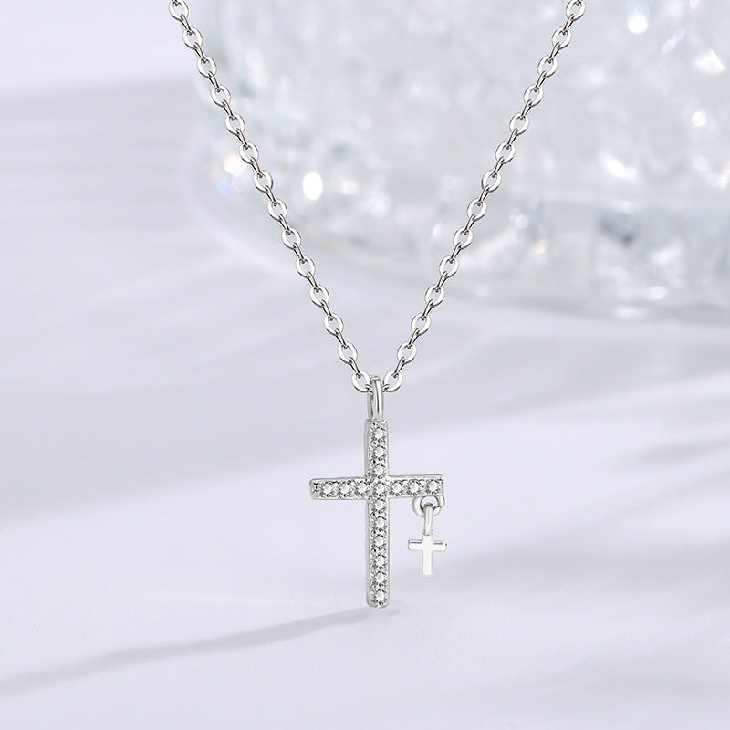 Cross Zircon Necklace Female Niche Creative