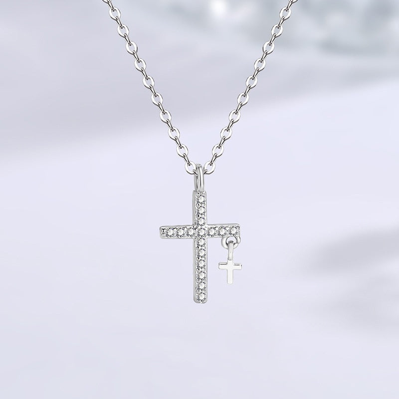 Cross Zircon Necklace Female Niche Creative