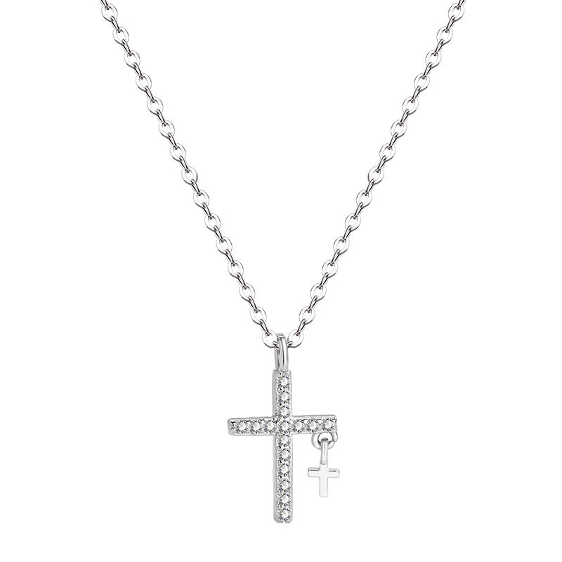 Cross Zircon Necklace Female Niche Creative